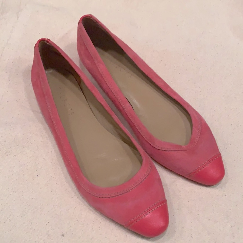 Talbots leather and suede pink ballet flats 7 1/2